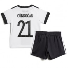 Tyskland Ilkay Gundogan #21 Hemmaställ Barn VM 2022 Korta ärmar (+ Korta byxor)